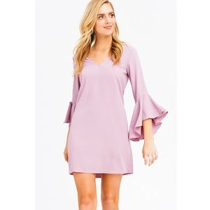 NWT Dusty Pink VNeck Trumpet Mini Dress